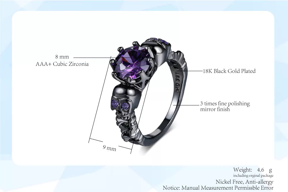 Retro Punk Skull Gothic Ring