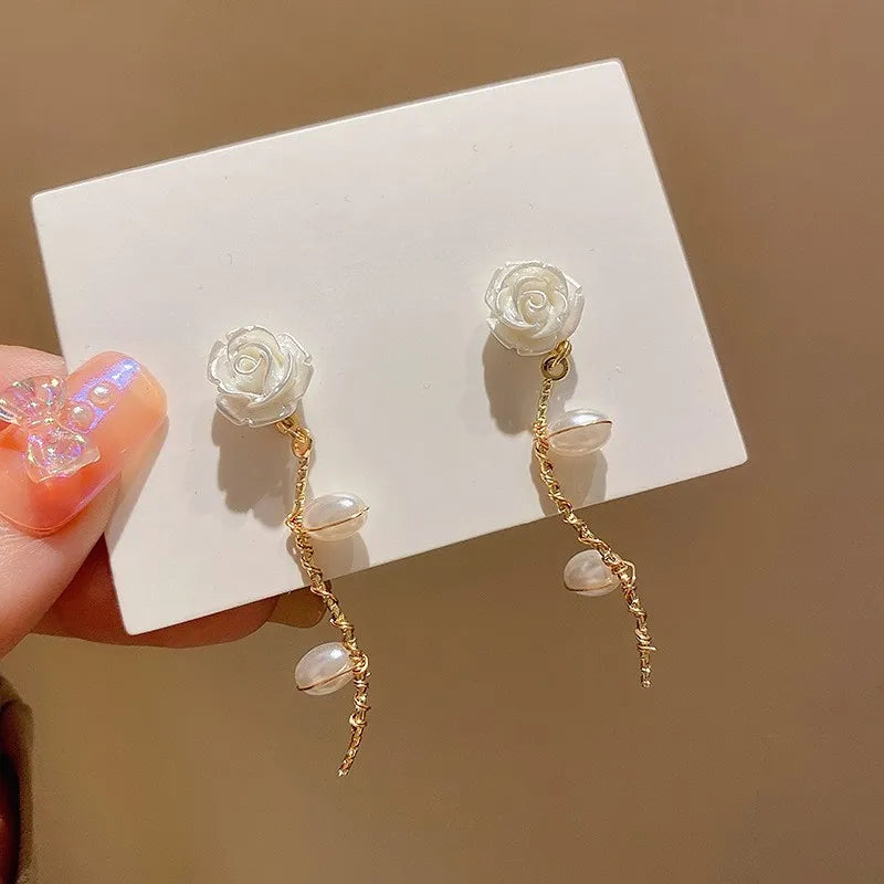 Bohemian Matte Golden Flower Earrings