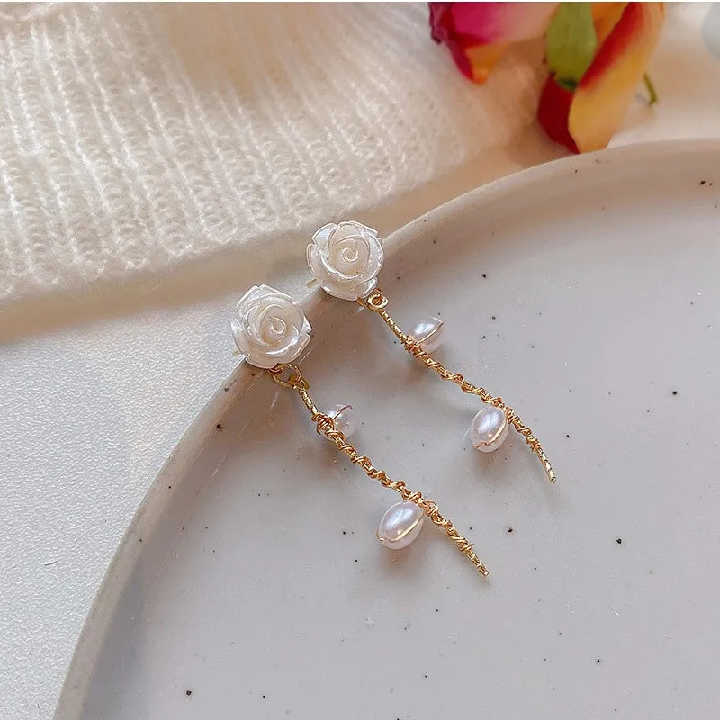 Bohemian Matte Golden Flower Earrings